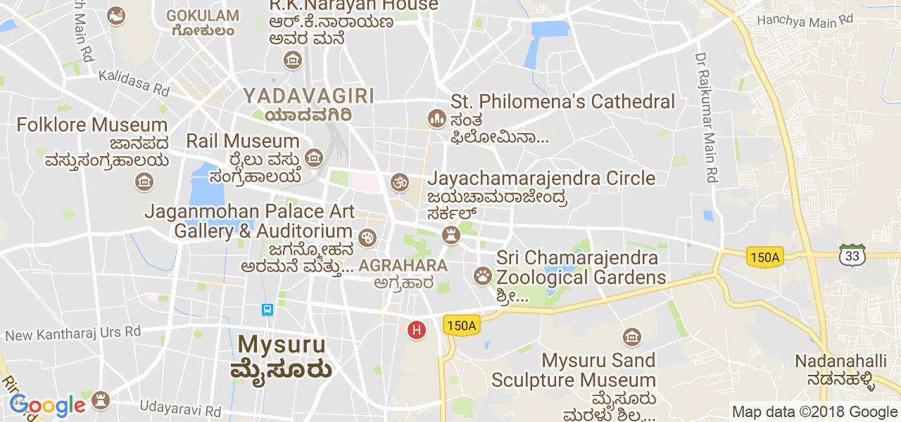 map of the city of Mysore