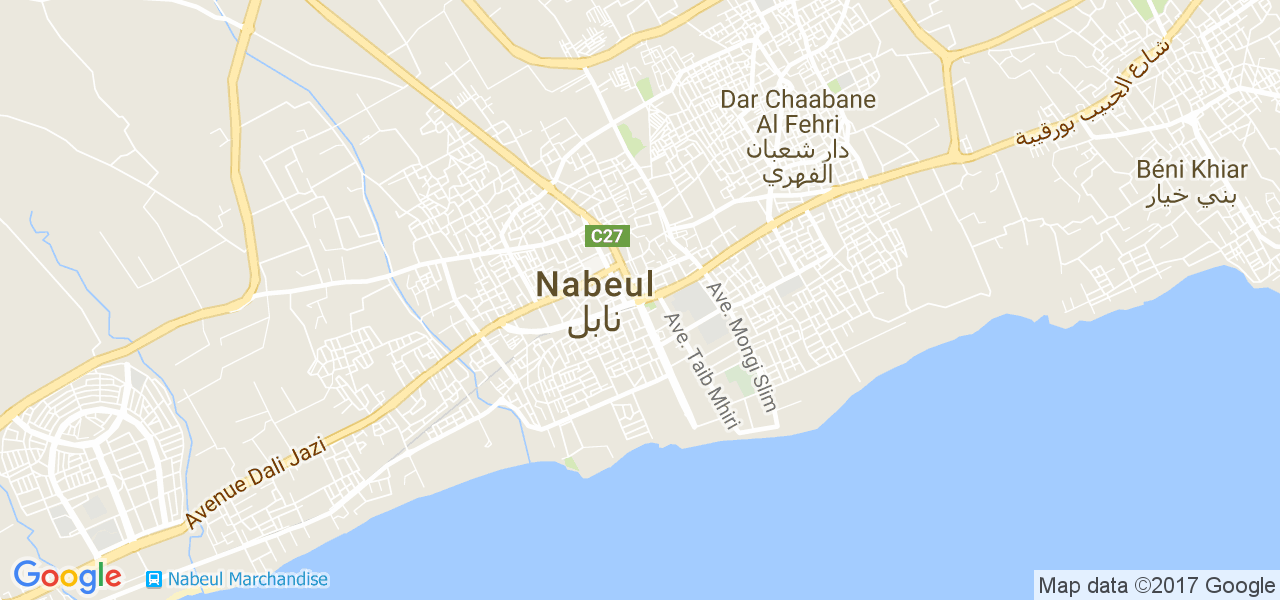 map de la ville de Nabeul