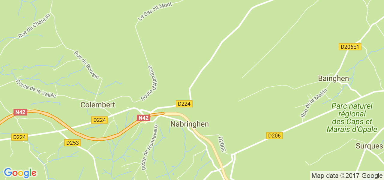 map de la ville de Nabringhen