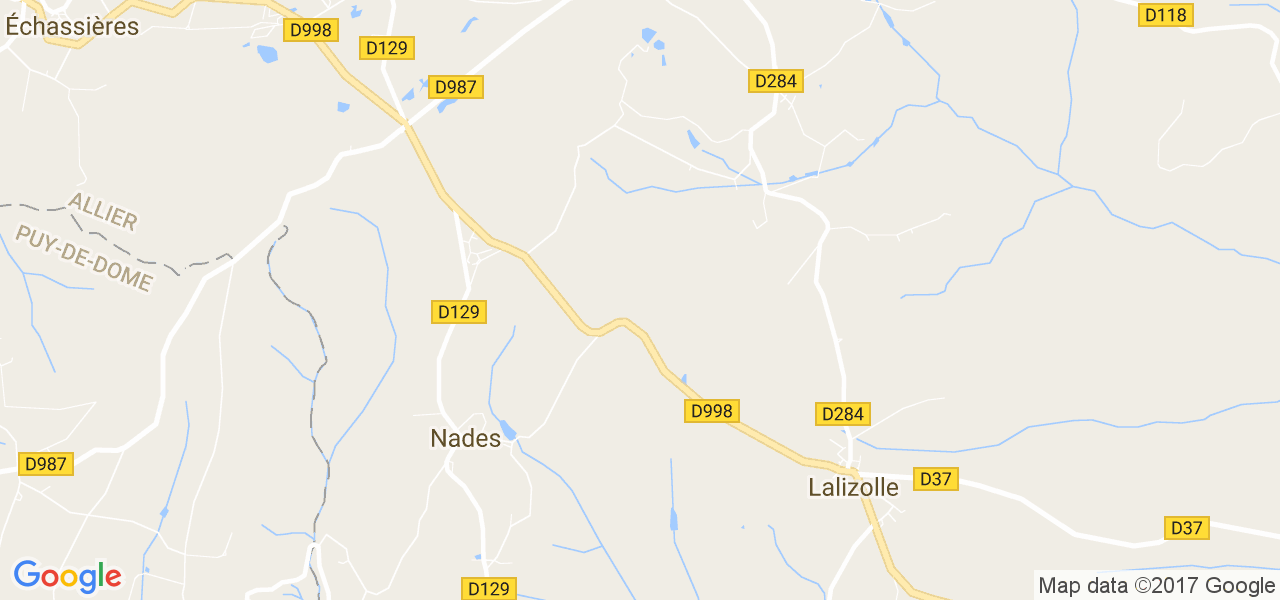 map de la ville de Nades