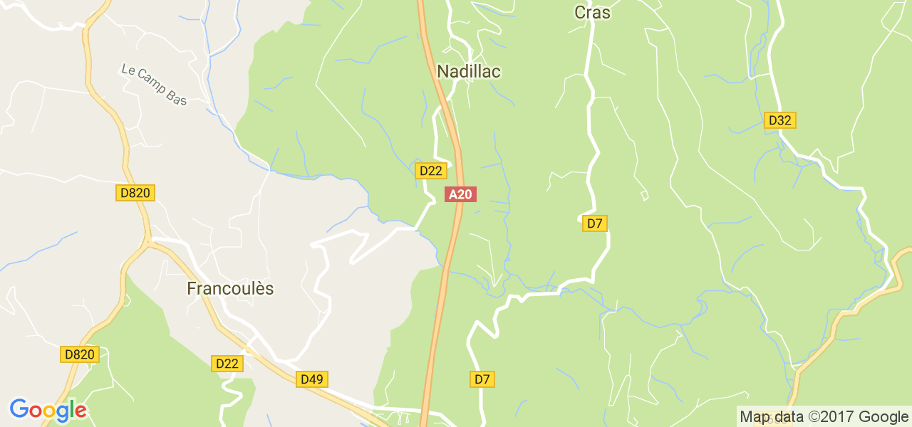 map de la ville de Nadillac