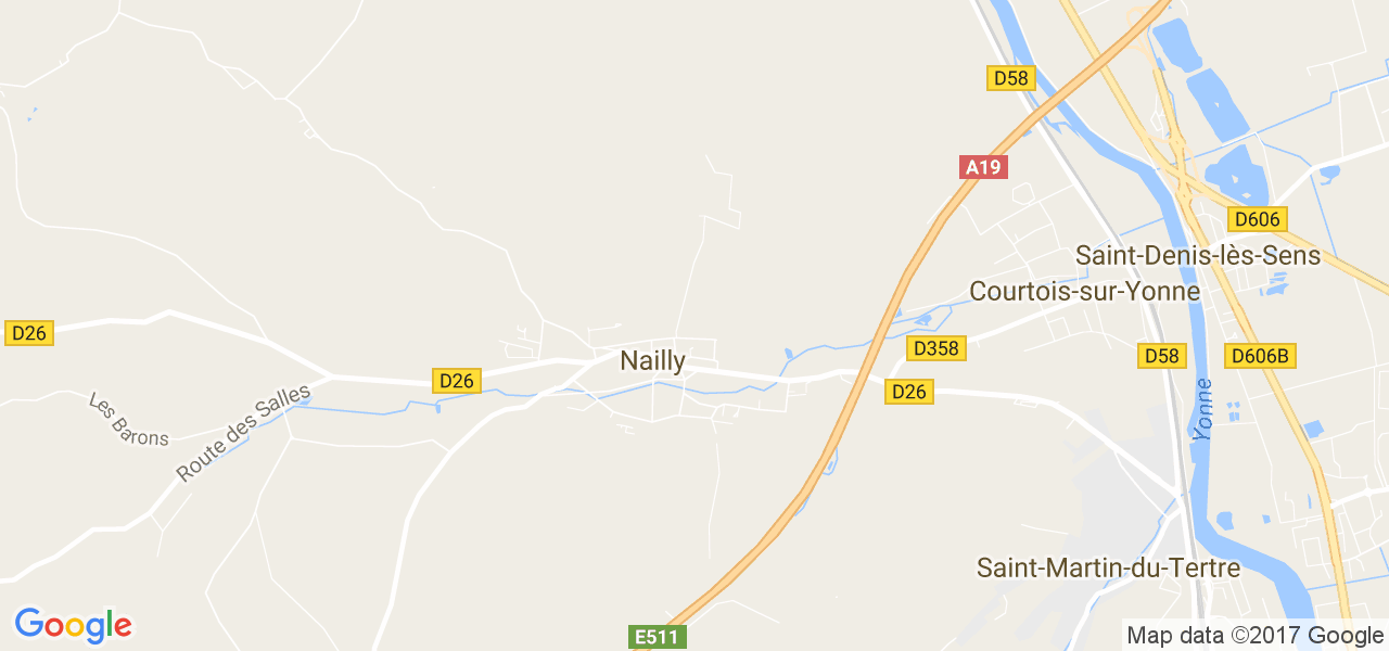 map de la ville de Nailly