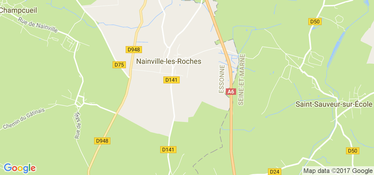 map de la ville de Nainville-les-Roches