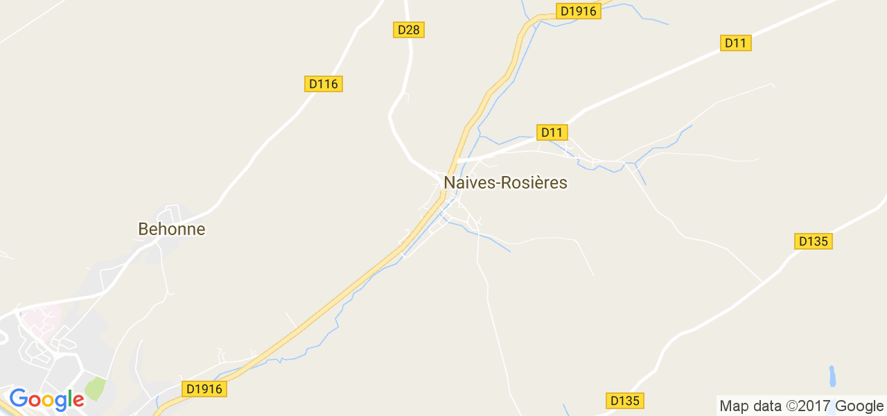 map de la ville de Naives-Rosières