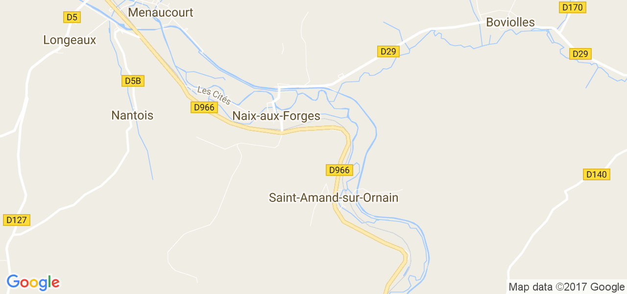 map de la ville de Naix-aux-Forges