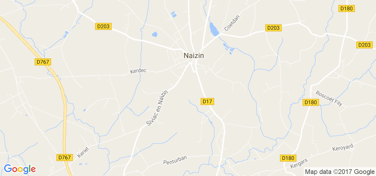 map de la ville de Naizin