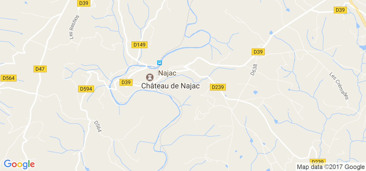 map de la ville de Najac