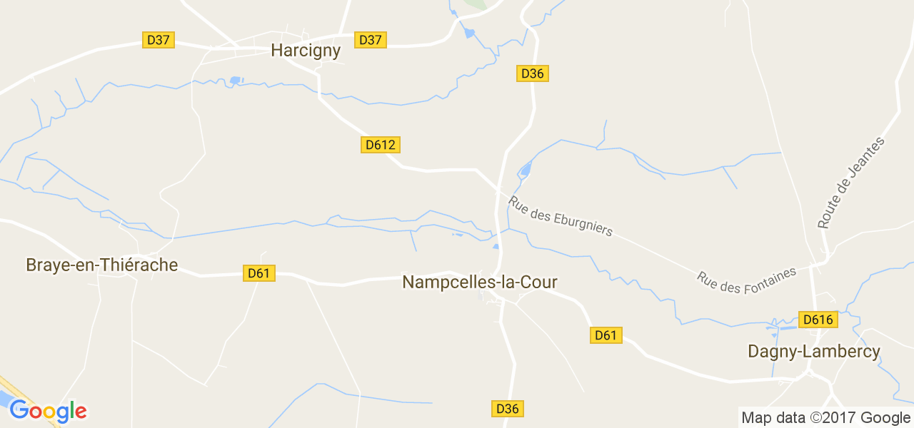 map de la ville de Nampcelles-la-Cour