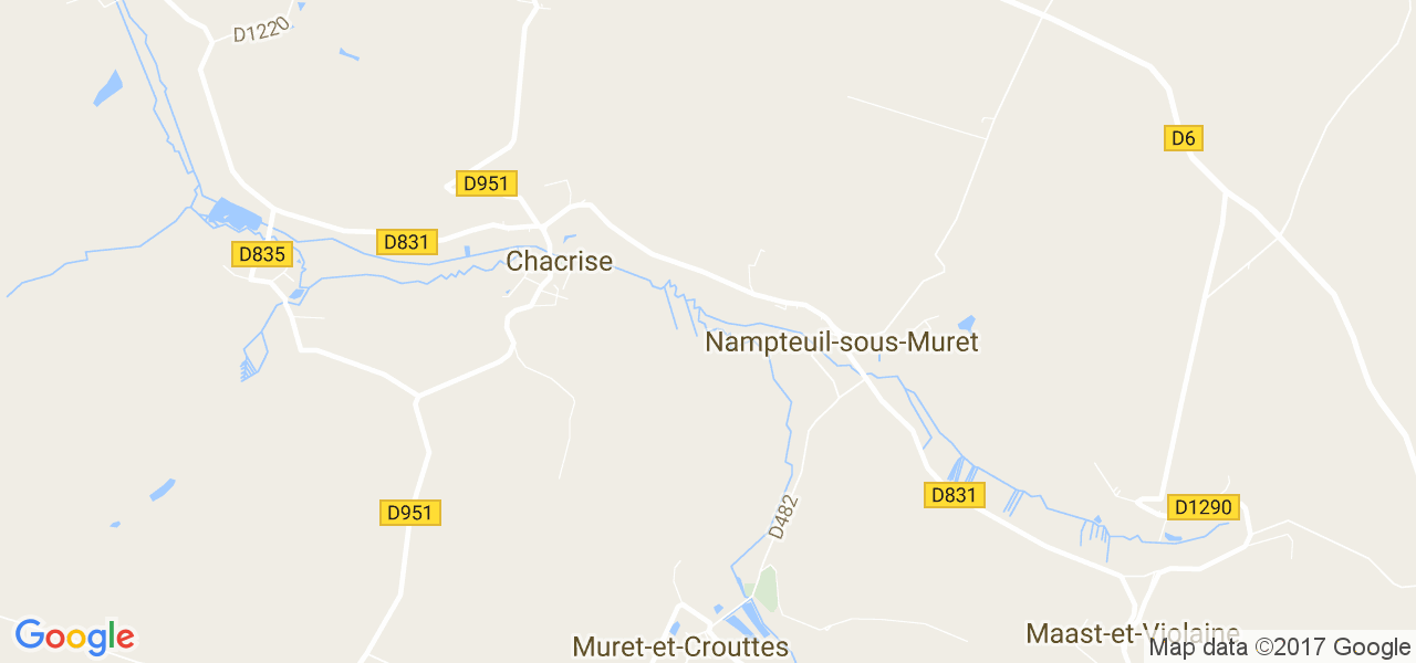 map de la ville de Nampteuil-sous-Muret