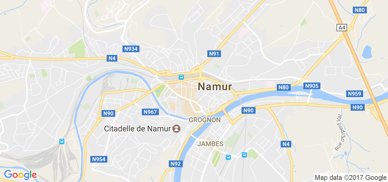 map de la ville de Namur