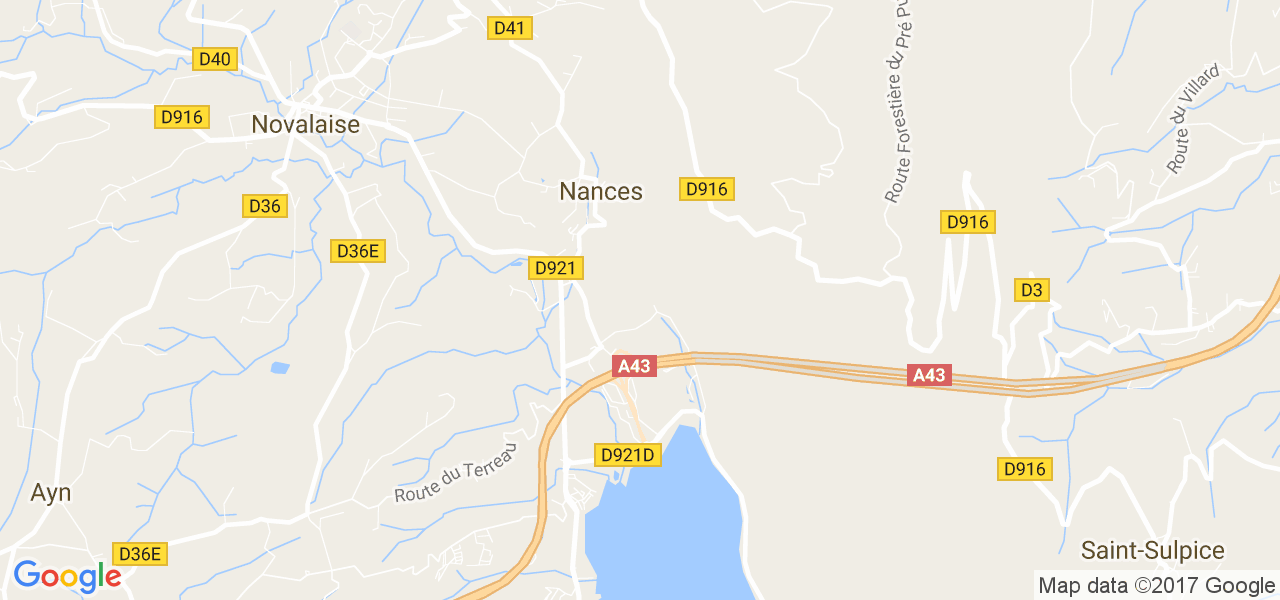 map de la ville de Nances