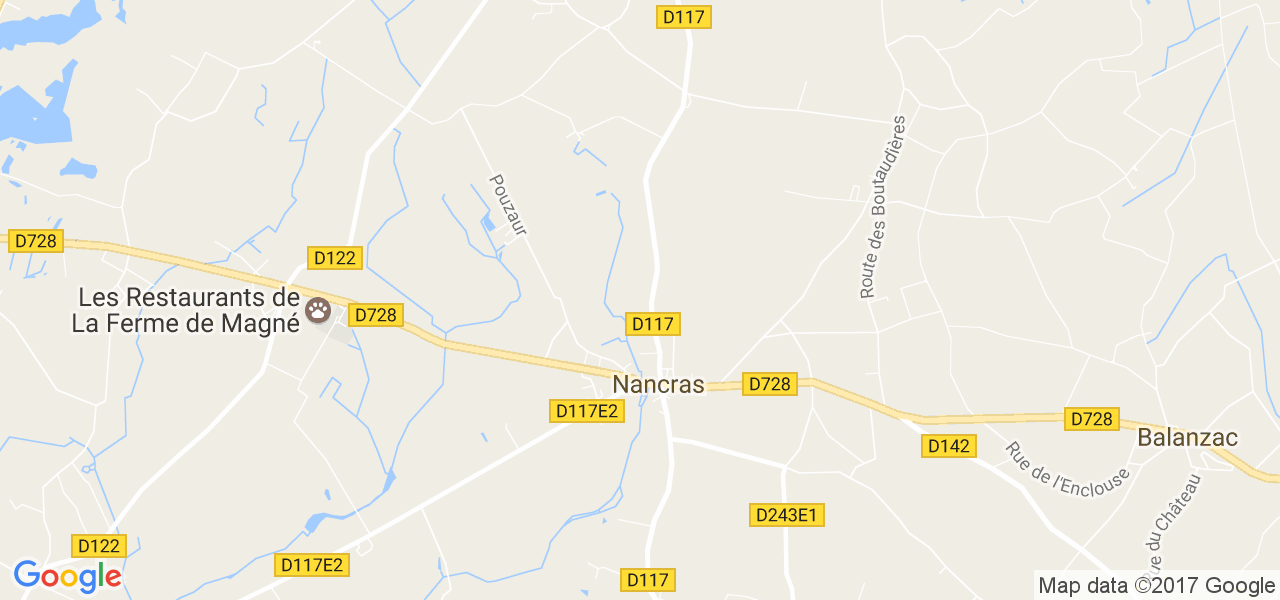 map de la ville de Nancras