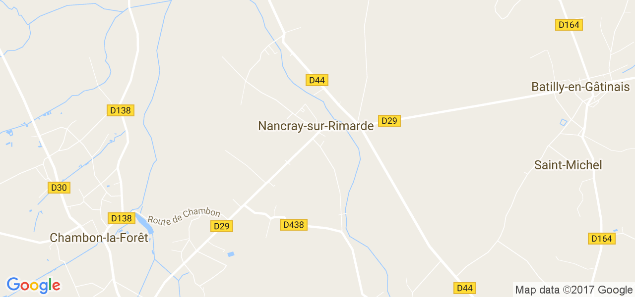 map de la ville de Nancray-sur-Rimarde