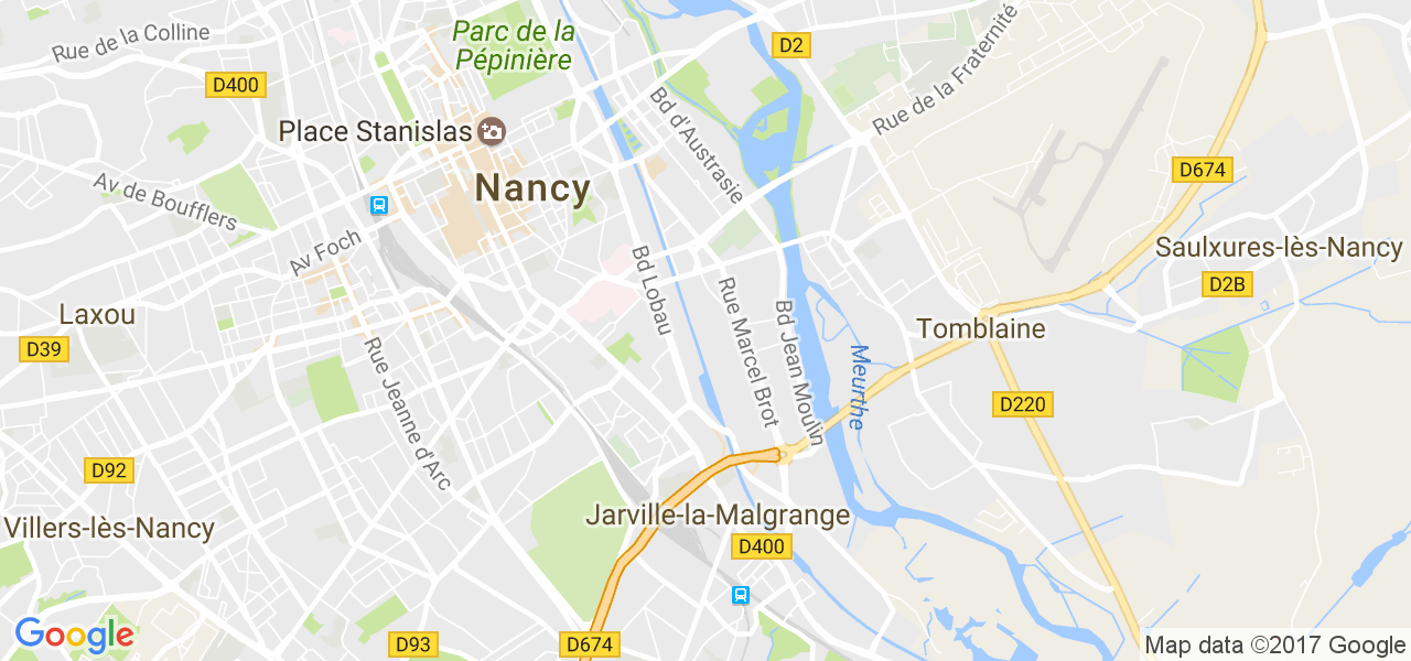 map de la ville de Nancy