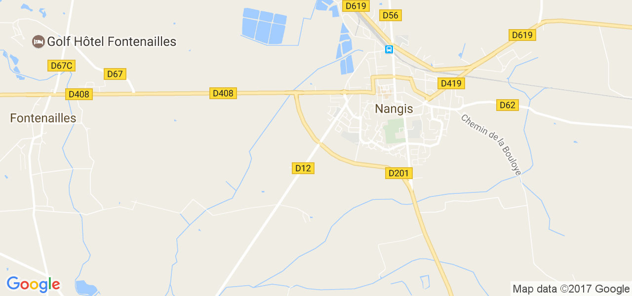 map de la ville de Nangis