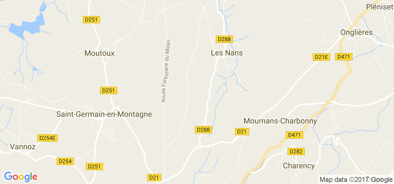 map de la ville de Nans