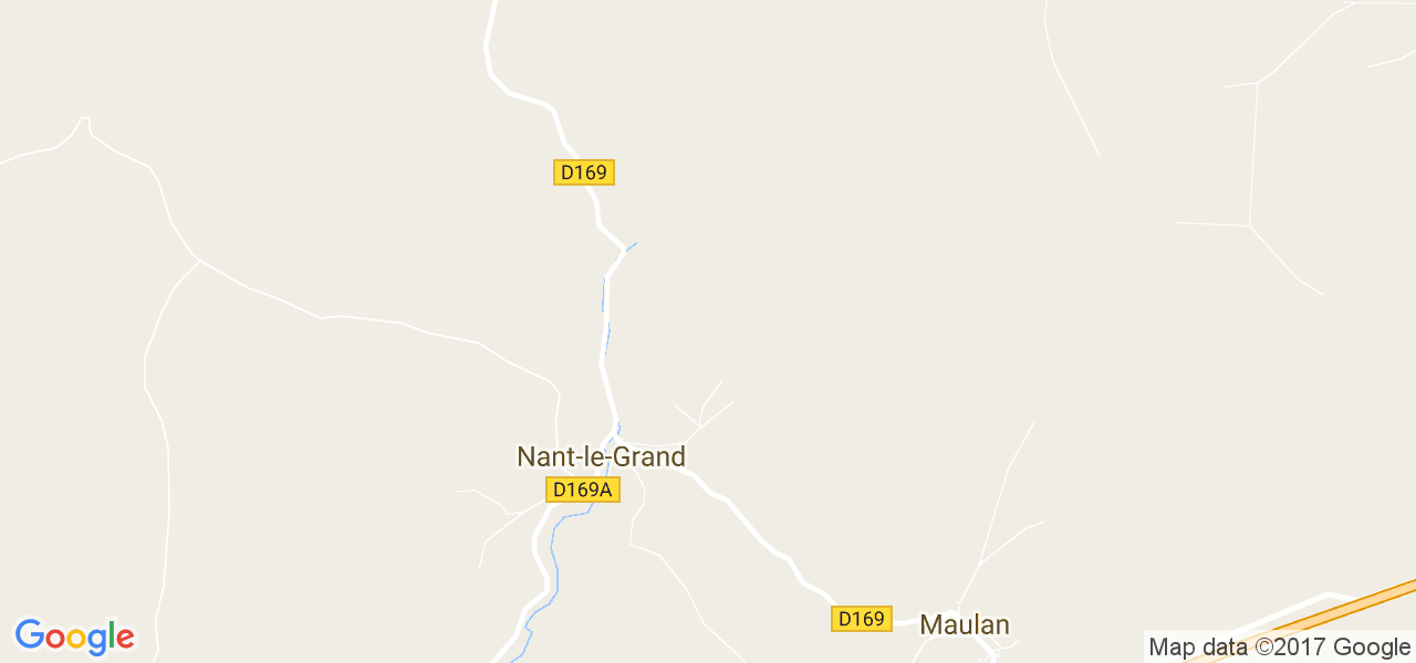 map de la ville de Nant-le-Grand