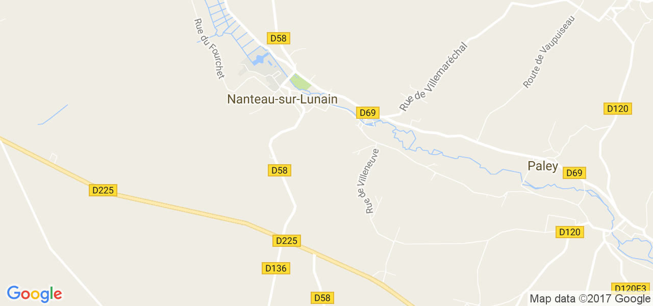 map de la ville de Nanteau-sur-Lunain