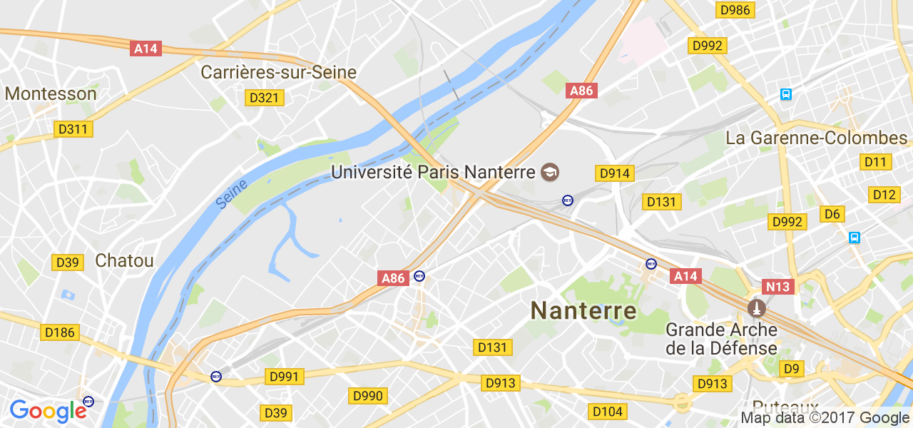 map de la ville de Nanterre