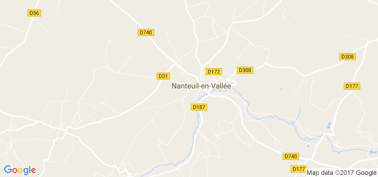 map de la ville de Nanteuil-en-Vallée