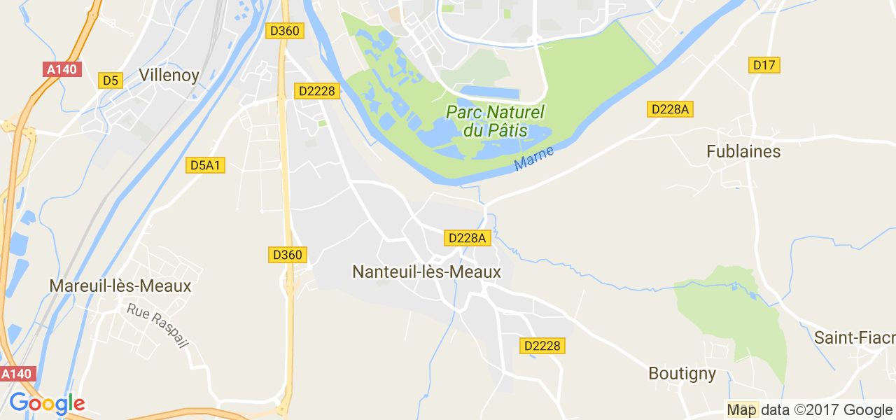 map de la ville de Nanteuil-lès-Meaux