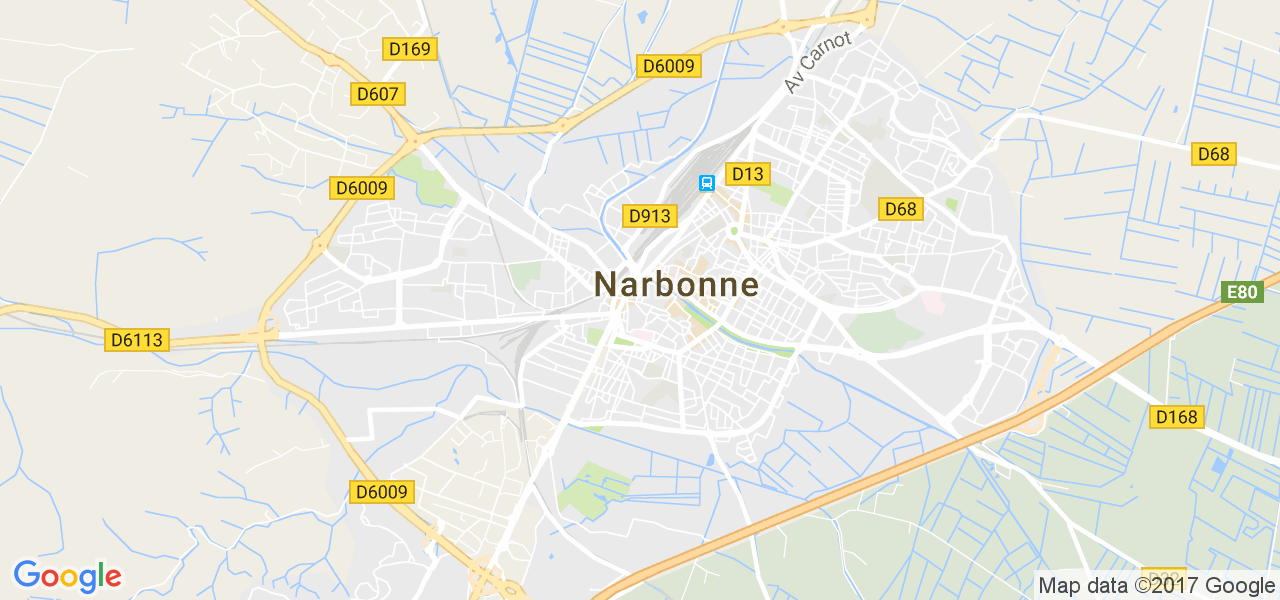 map de la ville de Narbonne