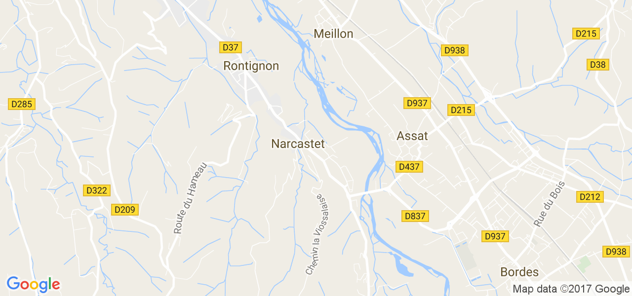 map de la ville de Narcastet