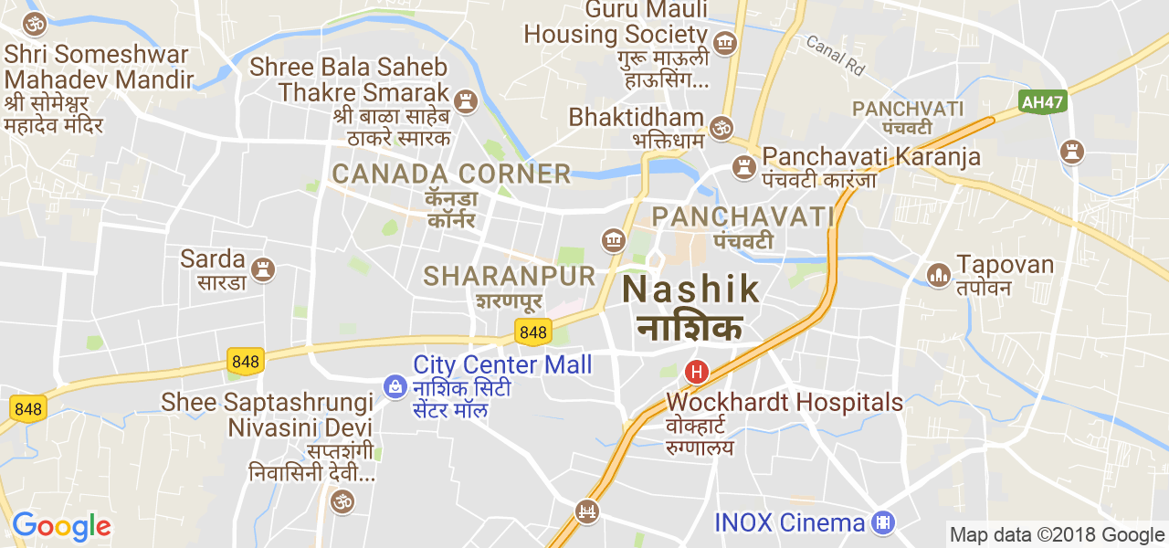 map of the city of Nasik