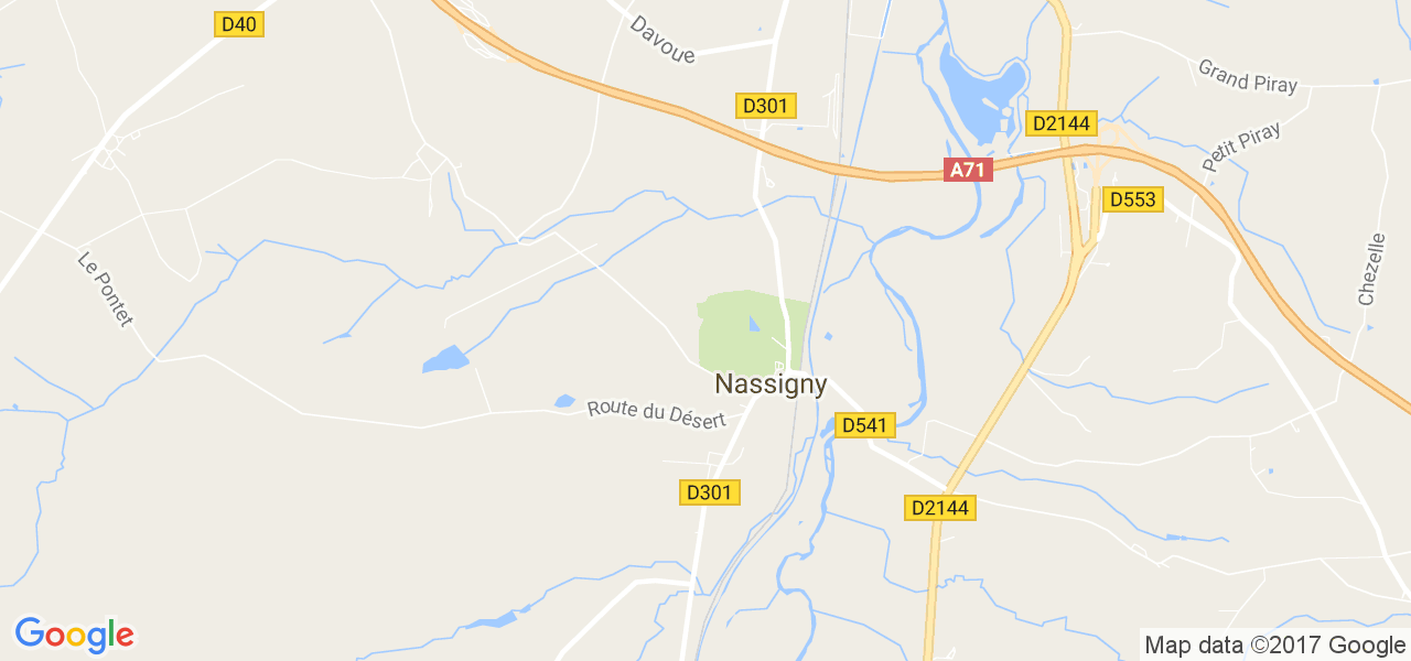 map de la ville de Nassigny