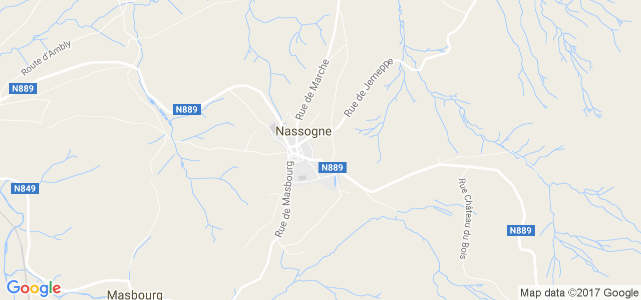 map de la ville de Nassogne