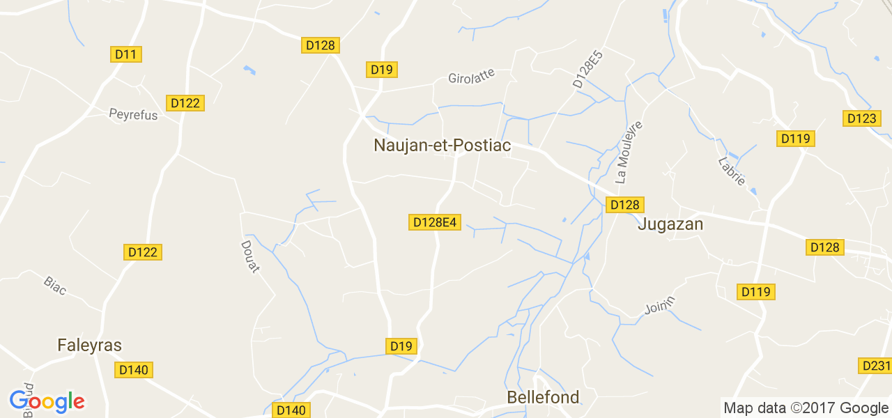 map de la ville de Naujan-et-Postiac