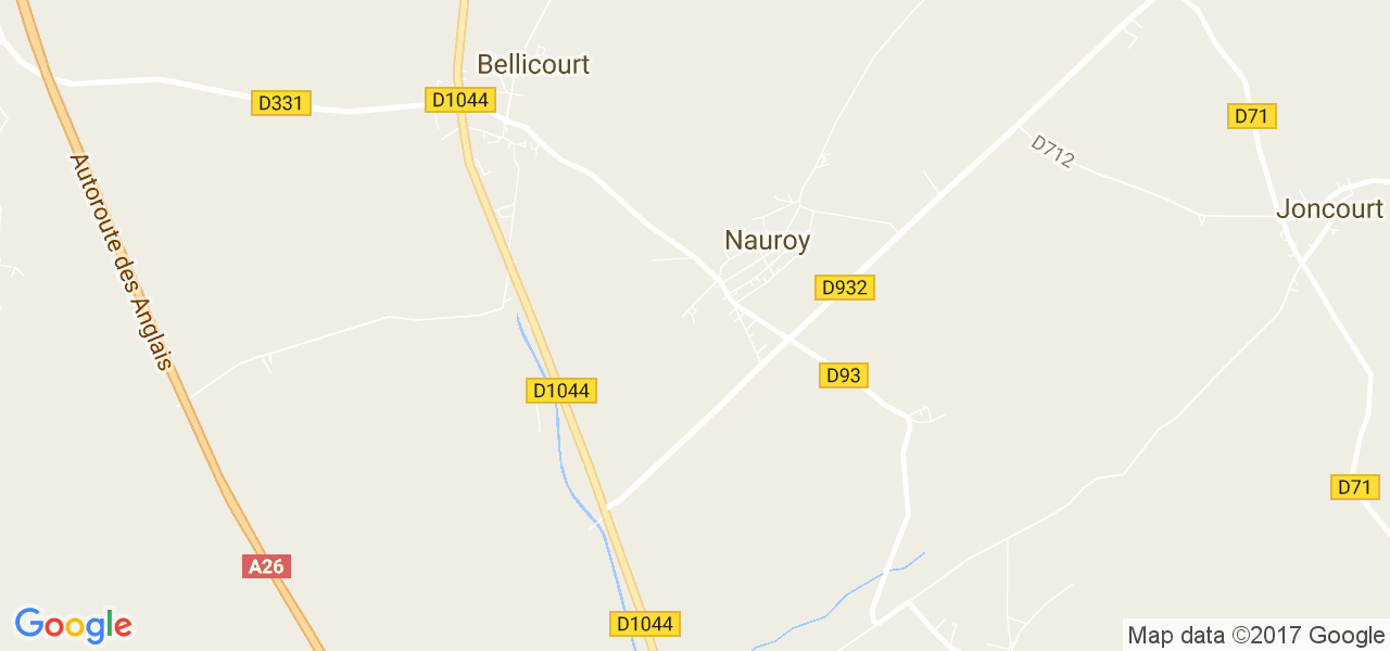 map de la ville de Nauroy