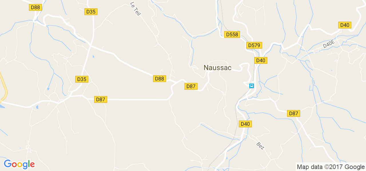 map de la ville de Naussac