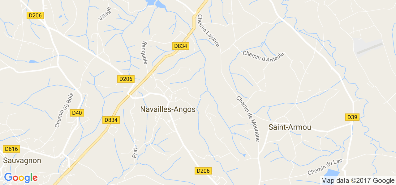 map de la ville de Navailles-Angos