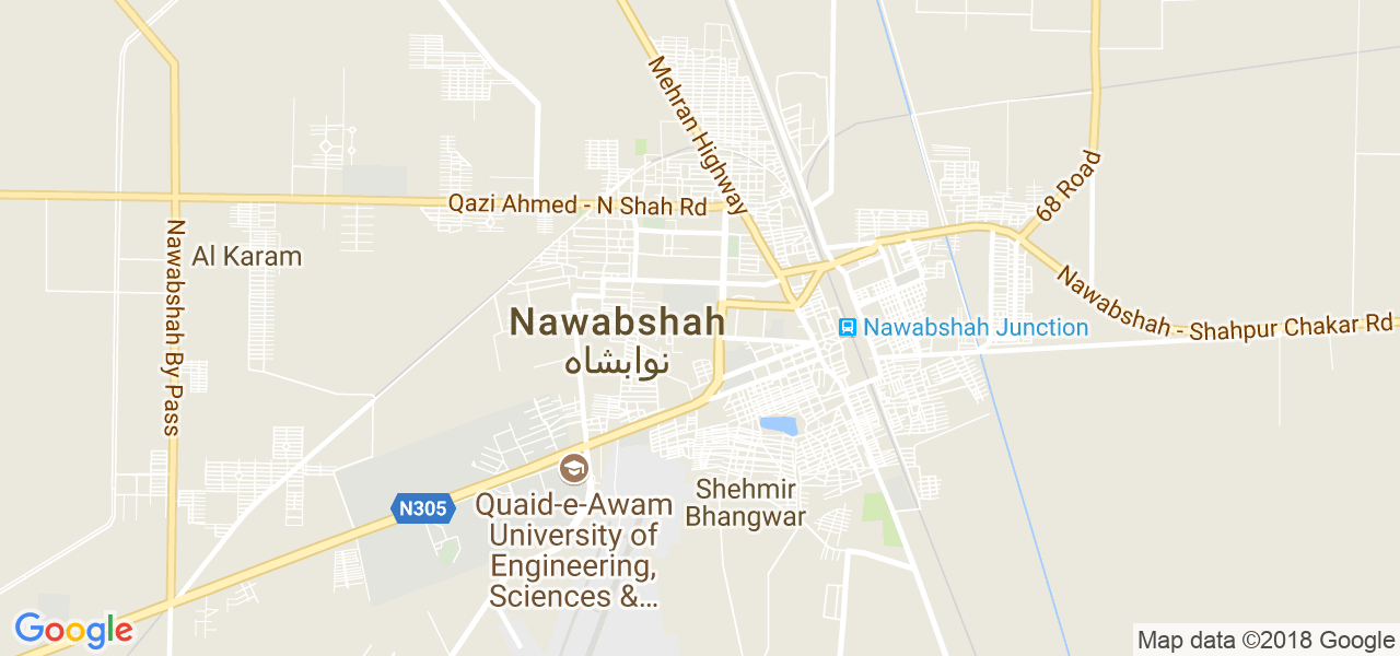 map of the city of Nawabshah