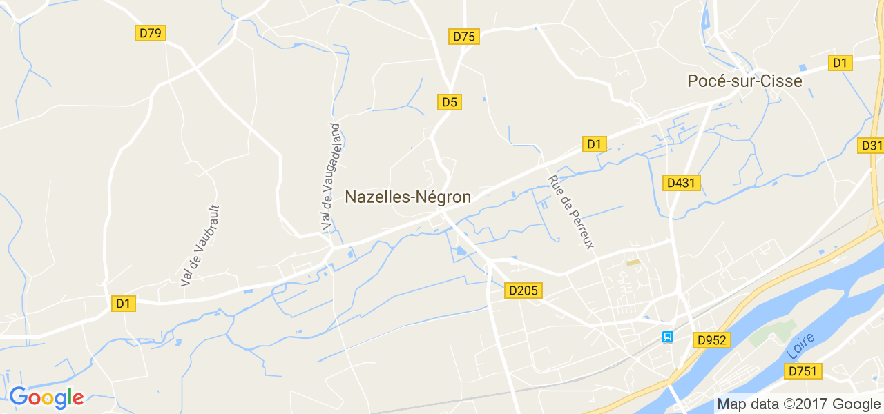 map de la ville de Nazelles-Négron