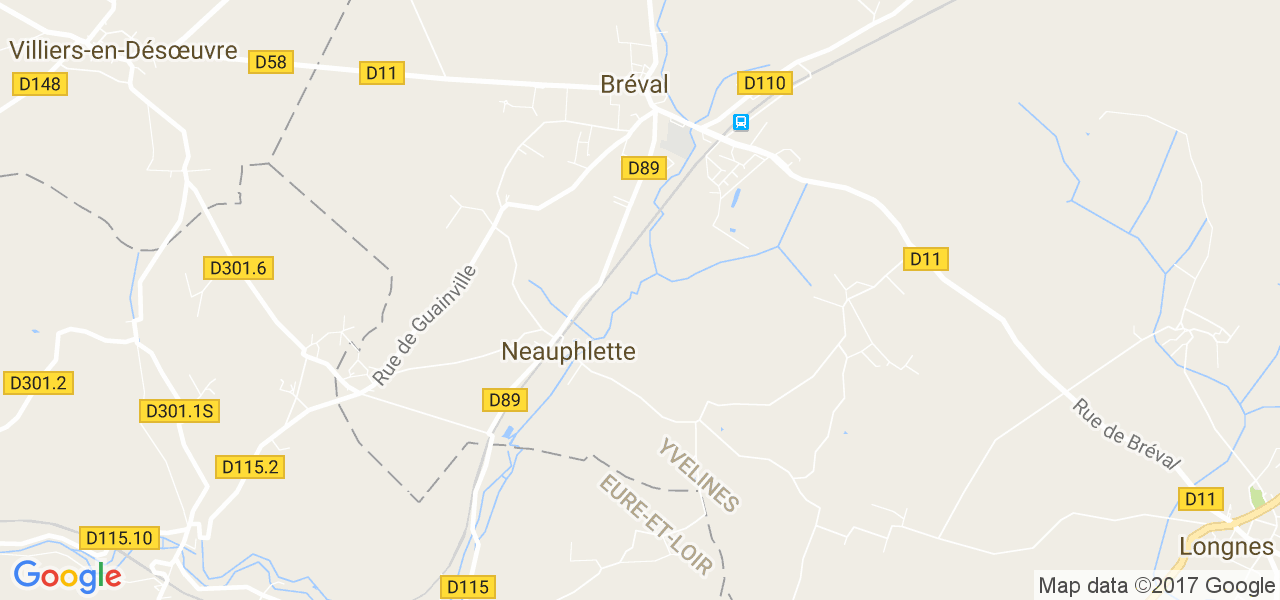 map de la ville de Neauphlette