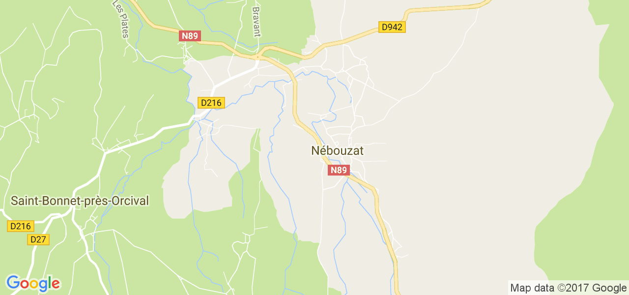 map de la ville de Nébouzat