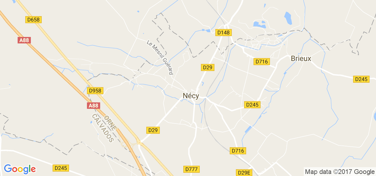 map de la ville de Nécy