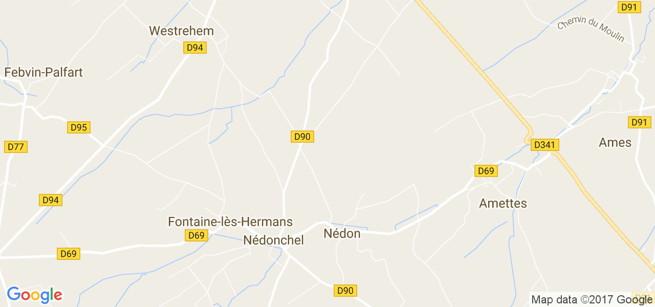 map de la ville de Nédon