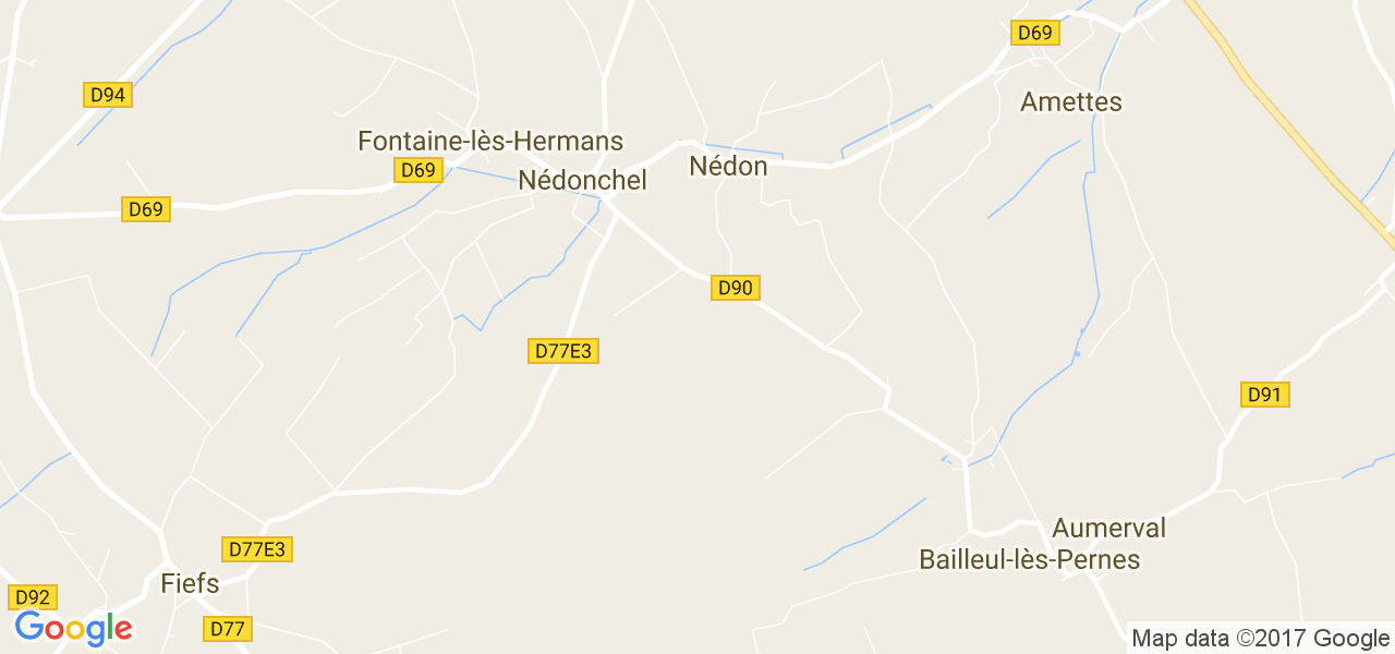 map de la ville de Nédonchel