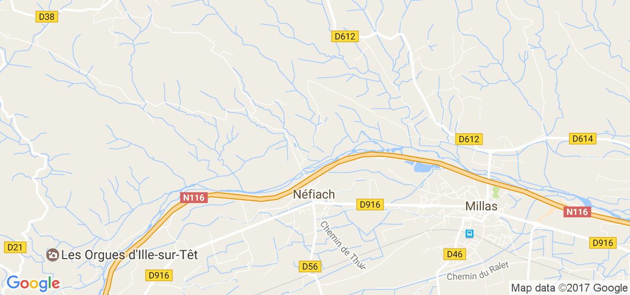 map de la ville de Néfiach