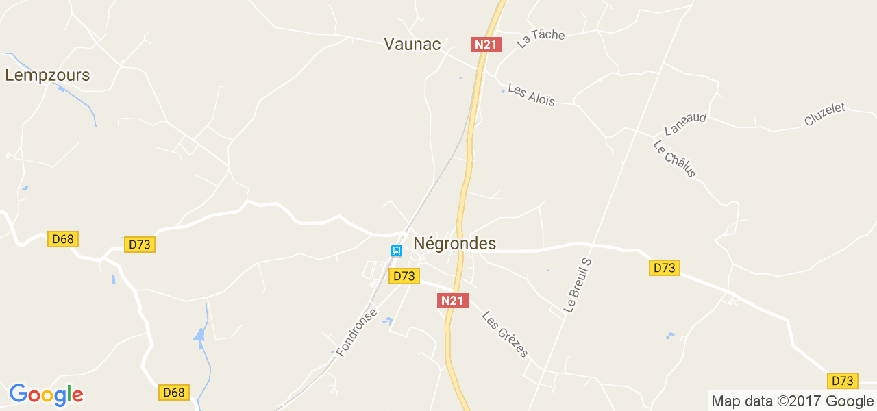 map de la ville de Négrondes