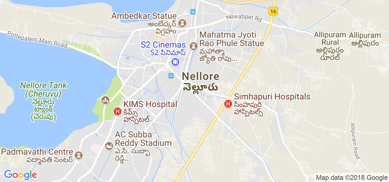 map de la ville de Nellore