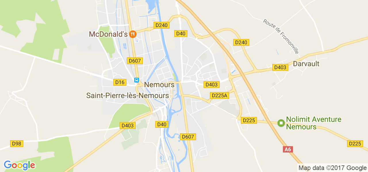 map de la ville de Nemours