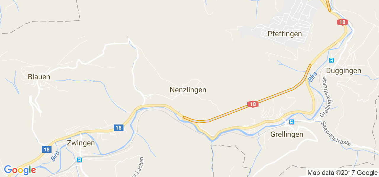 map de la ville de Nenzlingen