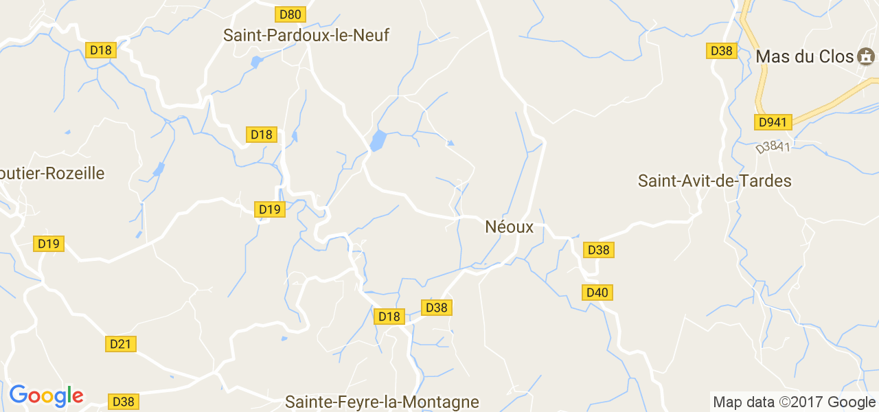 map de la ville de Néoux