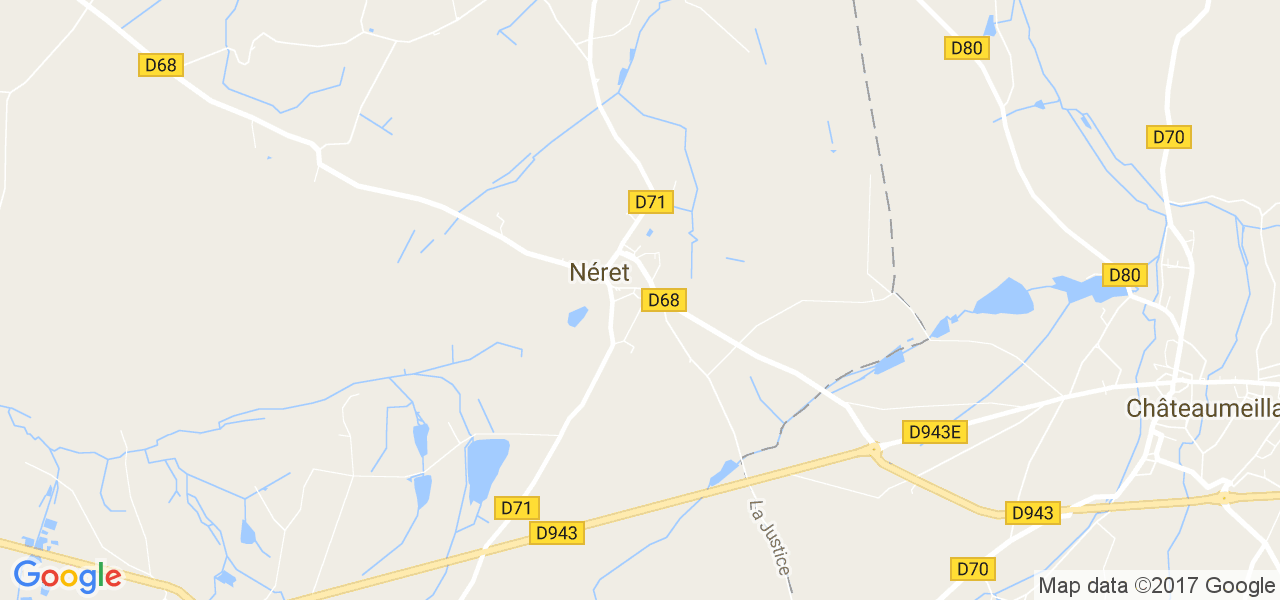 map de la ville de Néret