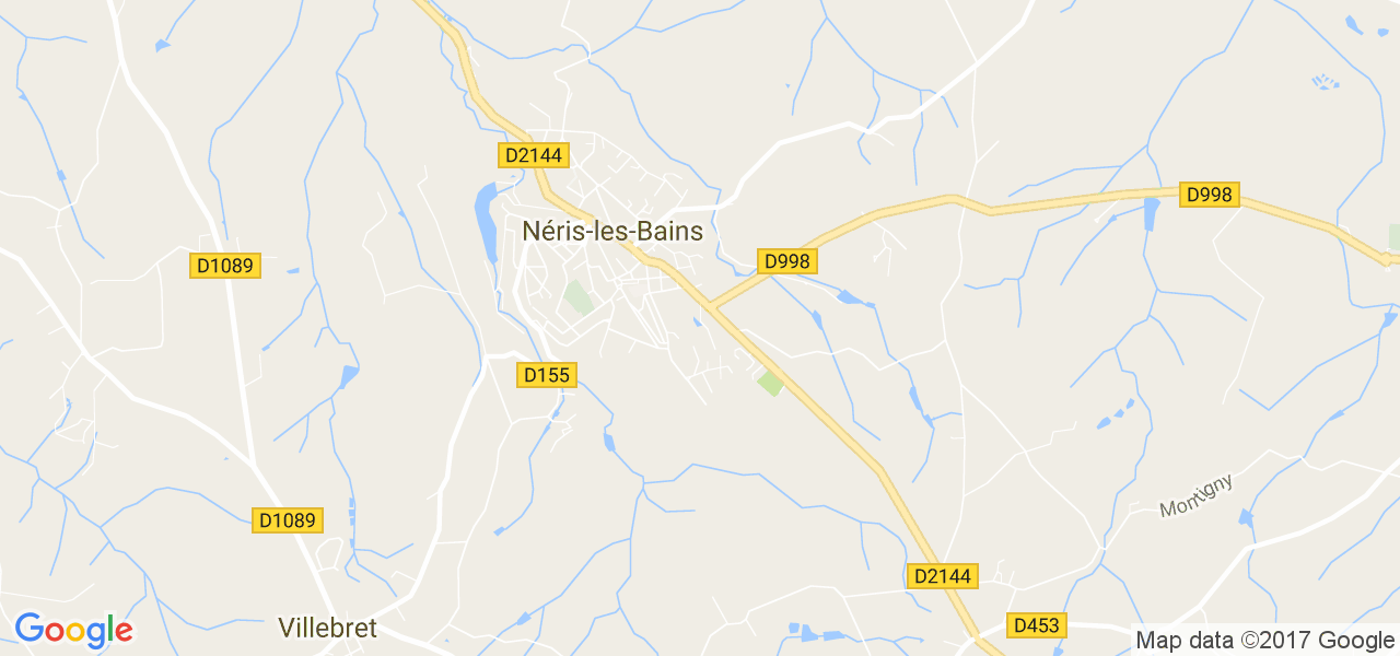 map de la ville de Néris-les-Bains