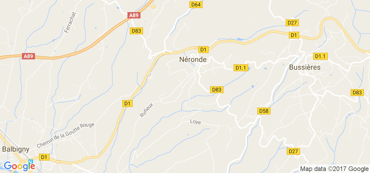 map de la ville de Néronde